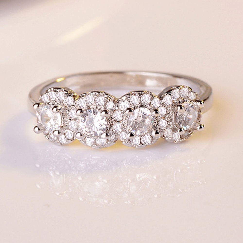 💍925 STERLING SILVER DIAMOND ETERNITY BAND RING - Picture 7 of 8